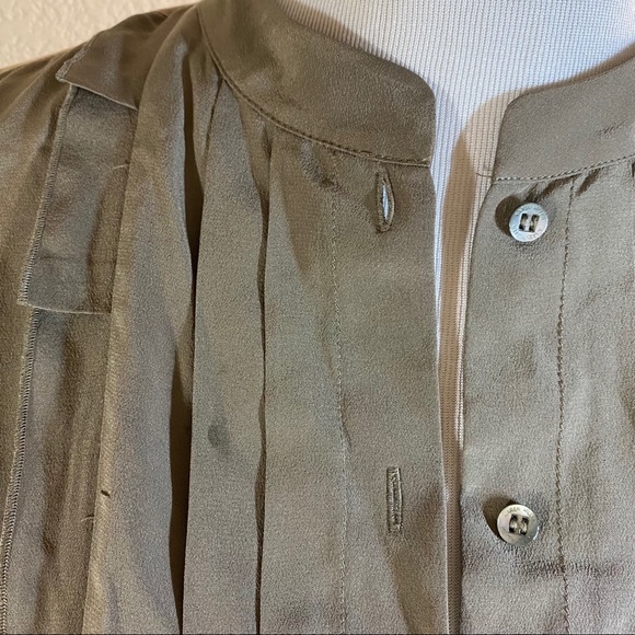 Karen Millen Mixed Media Button up Olive Dress Sz6 fits XS S - Picture 3 of 7